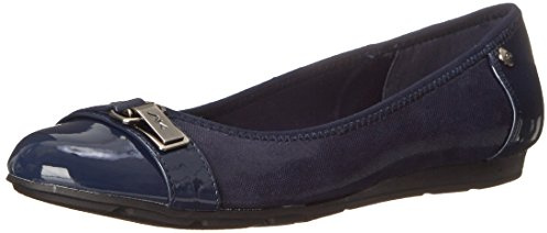 Anne Klein Women’s Able Comfortable Ballet Flat, Navy Multi Fabric, 5 W US