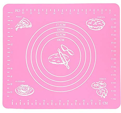 Uteruik silikon bakmatta med mätning återanvändbar matlagning bakverk matta bordsmattor för att göra kakor, makaron, bröd och bakverk 29 cm x 26 cm, 1 st (#A)