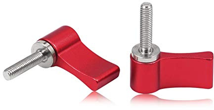 SPEEDWOX 2 Pcs M4 17mm Screw with Handle Thumb Screw Male Threading Rotating Knob Adjustable Thumb Lever Screw Rotating Knob Adjustable Thumb Lever Screw Rotating Knob with Single Wing(Red)