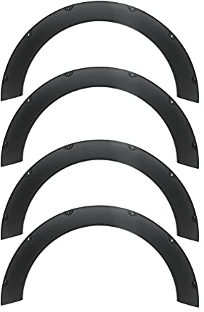 KIMISS 4 Pezzi Universale Flessibile Parafanghi Auto Kit Corpo Extra Largo Archi Ruota Sopracciglio Protezione Trim per Auto