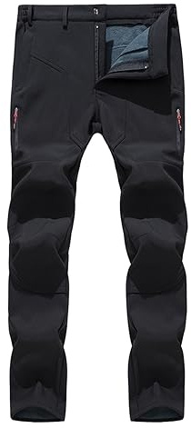 Freiesoldaten Hombre Al Aire Libre Forro Polar Pantalones de Invierno Resistente al Agua Pesca Caminar Senderismo Softshell Pantalones de Esquí