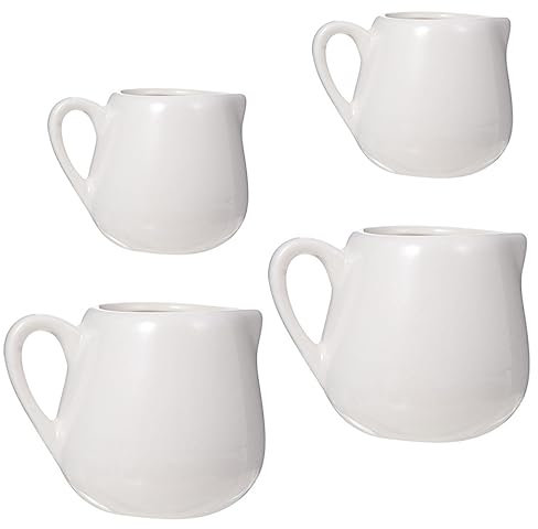 HOMSFOU 4 Stück Saucenlöffel Porzellan Sahnekännchen Milchkännchen Keramik Gewürzschale Aus Keramik Saucenschale Mit Griff Milchk Nnchen Kaffeebecher Keramik Mini Liebhaber Kleiner Kaffee