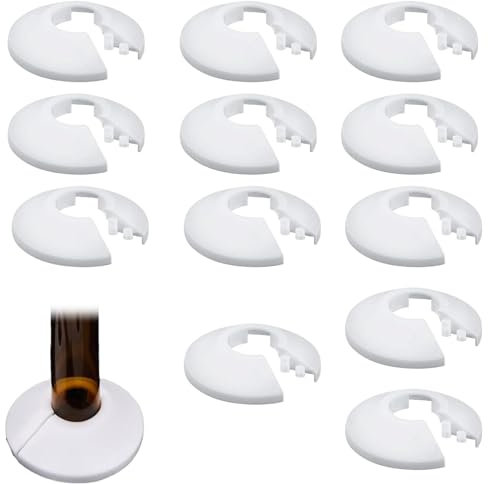 Babbblisio12 Pcs Radiator Pipe Covers Pipe Decoration Cover White Radiator Pipe Collars Pipe Covers White White Collars Sleeve Pipe Decoration Hole Collar Clips Rings, Radiator Pipe Covers White