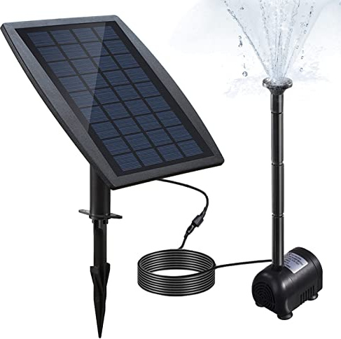 HUIOP Dekorativ fontän, solenergipanel landskap pool trädgård fontäner plug-in solenergi dekorativ fontän 9 V 2,5 W vattenpump