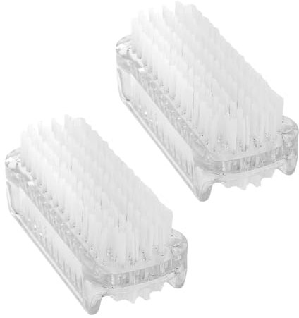 2 Pcs Spazzolino Unghie Mani Doppia Spazzolina per Unghie Mani in Plastica Universale Dure Spazzolina per Pulire Trasparente per Pulizia di Mani Unghie Lavandino del Bagno