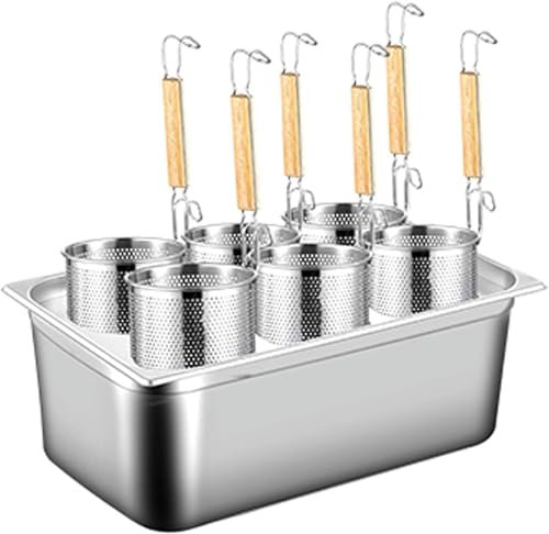 Pentole per la pasta, cuocipasta a 2/4/6 fori, pentola per la pasta con inserto scolapasta, pentola quadrata in acciaio inox con coperchio per noodle, verdure, gnocchi, set di pentole per cucinare i