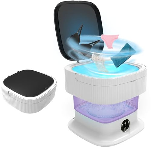 Mini machine à laver de camping, 15 l, 2 kg, 2 en 1, avec essoreuse, nettoyage en profondeur des vêtements et sous-vêtements de bébé, machine à laver portable pour dortoirs, camping-car, appartements