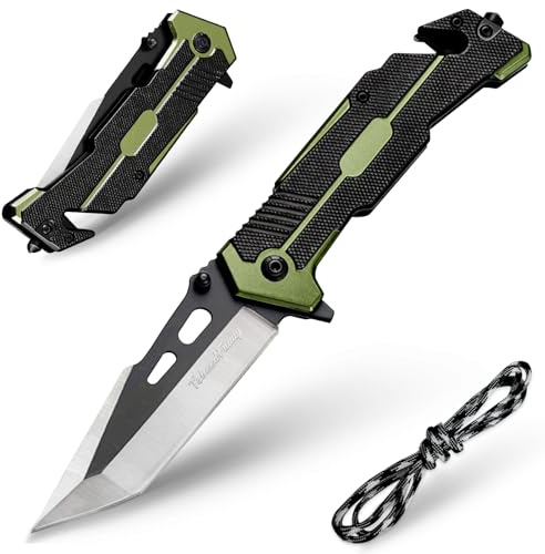 TobeedFnuuy Coltello pieghevole da Esterno, 3-in-1 Multiuso Coltello da Caccia, 3Cr13 Sopravvivenza, Maniglia Antiscivolo Coltello da Campeggio, Regalo da Uomo (B)