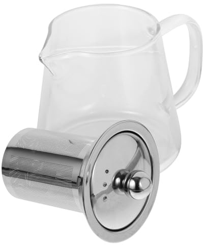 ZUNOXAZ Tetera de Vidrio Grueso de 450ml para Estufa con Filtro Extraíble, Fácil de Limpiar y Práctica, Estilo Delicado Adecuado para Preparar Té en Casa