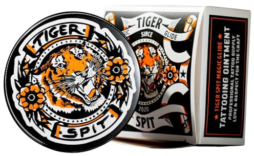 Crema Tattoo Professionale Tiger Spit - Sostituto Vaselina Tattoo - Crema Tatuaggi per Tatuatori per l`Esecuzione Del Tatuaggio - 200ml