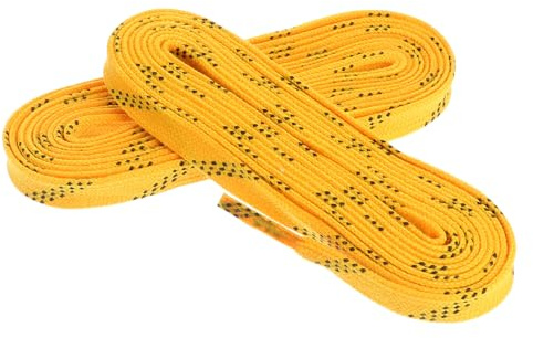 IMIKEYA Professional Yellow 96 Inch Ice Hockey Skate Laces Waxed Anti-freezing Shoelaces Sturdy Hockey Shoe Strings for Skiing and Ice Sports