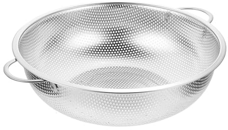 JOINPAYA Passoire Cuisine en Acier Inoxydable 304 Double Anse 31,5 Cm, Panier à Légumes et Fruits, Passoire Fine Résistante pour Égouttage Ménager, Usage Quotidien et Nettoyage Facile