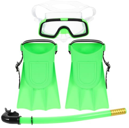BESTonZON Lunettes de Plongée pour Garçon et Filles, Équipement de Plongée en Apnée pour Débutants, Silicone et Plastique, Vision Claire, Étanchéité, Confort, Vert Clair, Garçon et Filles