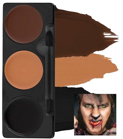 Mehron Makeup Tri-Color Character Makeup Palette | Halloween, Special Effects and Theater Cream FX Palette | Face Paint .7 oz (20 g) (WEREWOLF)