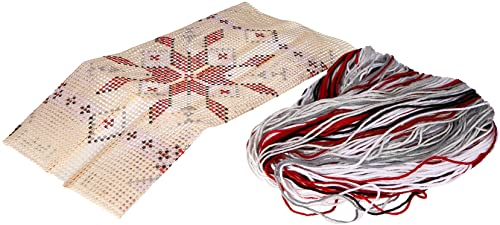 VERVACO Kreuzstich Stickpackungen Kissen Stickerei Set Anfänger Vorgedruckt Eiskristall I DIY Set Kreativ Set Für Erwachsene Dekoratives Kissen ca. 40 x 40 cm Bastelset Handwerker Haus Dekoration