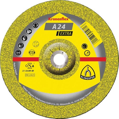 Kronenflex 188465 A 24 Extra Disque à ébarber, 115 x 6 mm, Jaune