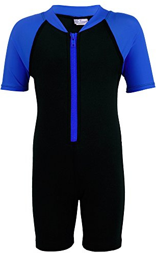 Tuga Boys Shorty 1.5mm Neoprene/Spandex Wetsuit (UPF 50+), Royal, S (7/8 yrs)