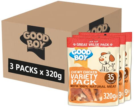 Good Boy Chicken Variety - Natural Dog Treats - Bulk Box - 3 x 320g