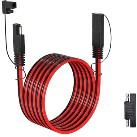 ELFCULB SAE till SAE förlängningskabel, 10 AWG SAE anslutningskabel med SAE polaritetsomvänd adapter för bil, motorcyklar, solpanel (3M/10FT)