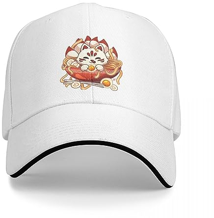 OAKITA Basecap Kitsune Udon Bowl Baseballmütze Sommerhüte niedlich Anime Hut Streetwear Männer Hut Damen