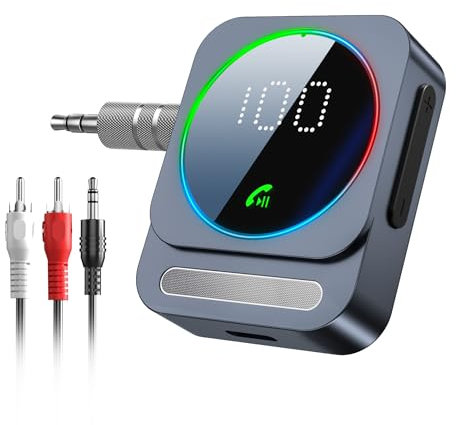 SONRU Bluetooth 5.3 Receiver for HiFi, 3.5mm Car Bluetooth AUX Adapter, Mini Bluetooth Receiver for Home Stereo/Speaker/Wired Headphones,Low Latency,AUX Connection, Noise Cancellation (J48)