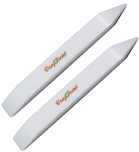 CrafTreat Teflon Falzbein Bastelwerkzeug für Buchbinden, Origami & Scrapbooking - 2er-Pack | Teflon Falzbein für Papier, Leder & Schneider - Bürobedarf
