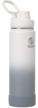 Takeya Actives 24 oz Vacuum Insulated Stainless Steel Water Bottle with Spout Lid, Premium Quality, Ombre Morning Mist