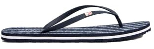 Tommy Hilfiger Damen Flip Flops Strap Beach Sandals mit Logo, Blau (Space Blue), 39