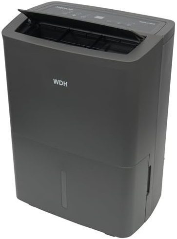 Aktobis WDH-214US Avfuktare | mycket tyst, upp till 16 l/dag, WiFi | Elektrisk, upp till 30 m², grå, smart | för hem, sovrum, badrum och källare - mot mögel och fukt
