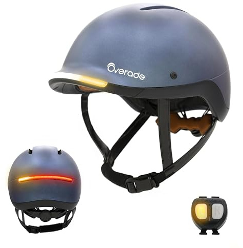 Life Fahrradhelm, Scooter, mit starker Beleuchtung vorne und hinten, Blinkfunktion, Einheitsgröße (Deep Blue)