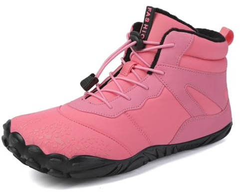 Hike Winter Footwear Barefoot Shoes Womens Mens,Snow Boots,Waterproof Warm Fur Lined Ankle Booties Hiking Trekking Trail Climbing Shoes Lace Up Anti-Slip Shoes