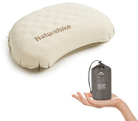 Naturehike Ultralight Inflatable Foam Bed Pillow, Inflatable Cushion, Adjustable Strength, Ergonomic, Easy to Clean Camping Pillow for Travel, Hiking, Home
