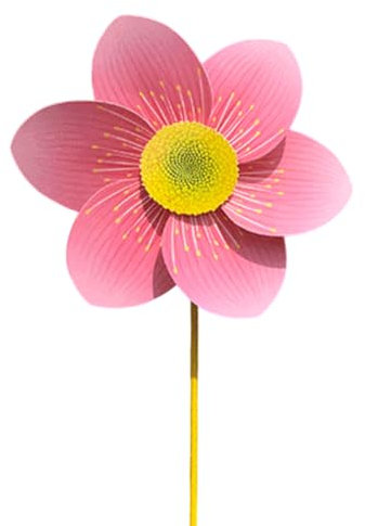 Moulin À Vent Des Fleurs De Cerisier, Roues De Broches De Jardin, Filateurs De Jardin Décoratifs, Couleur Rose Vif, Placement Polyvalent, 67 Cm / 26,38 Pouces, Pour La Décoration Extérieure Et Le Plai