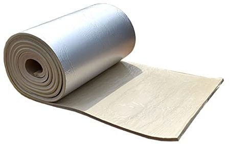 Placa aislante autoadhesiva de aluminio de 25 mm de grosor, aislamiento térmico ignífugo para techos, suelos, paredes y lofts, impermeable, resistente a altas temperaturas, 1 x 7 m (7 m²)