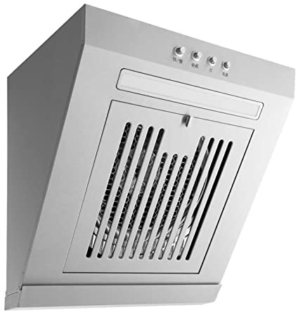 Campana extractora de cocina de acero inoxidable, extractor de succión lateral de 230 W con LED, 17 m³/min, campana extractora de pared