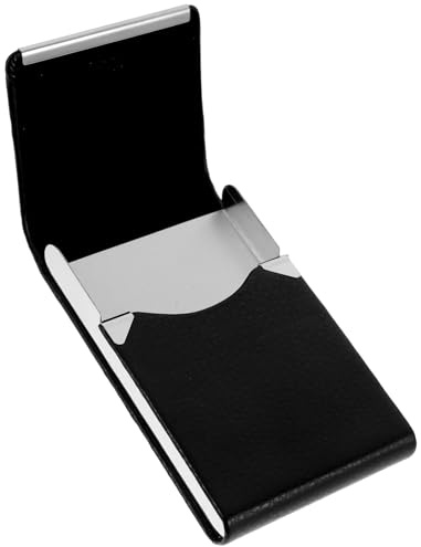 SOPOTUTU Porta Biglietti Visita in Metallo e Pelle Resistente Custodia Sottile e Leggera per Carte da Visita Elegante e Pratico Portabiglietti Portatile per Ufficio e Viaggi Design