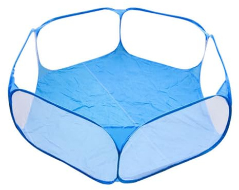 WEKAMOS Parque Infantil Transpirable de Poliéster Azul para Bebés y Mascotas Pequeñas, Resistente al Desgaste, Adecuado para Uso Interior y Proporcionar Espacio de Juego Seguro
