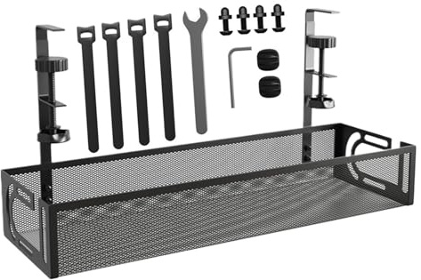 Plateau de gestion des câbles sous le bureau – Organiseur de fils sans perçage, support de gestion des fils de bureau | Plateau de câbles durable pour bureau, garde les fils bien organisés, facile à