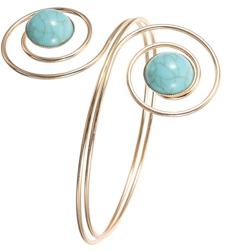 FOYTOKI Bracciale Regolabile da Donna Rigido in Metallo Dorato, Polsino Aperto per Braccio Superiore, Gioiello da Braccio Elegante per Uso Quotidiano e Occasioni Formali