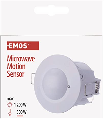 Emos Detector de Movimiento MW Sensor IP20, 1 Pieza, Color Blanco, G1190