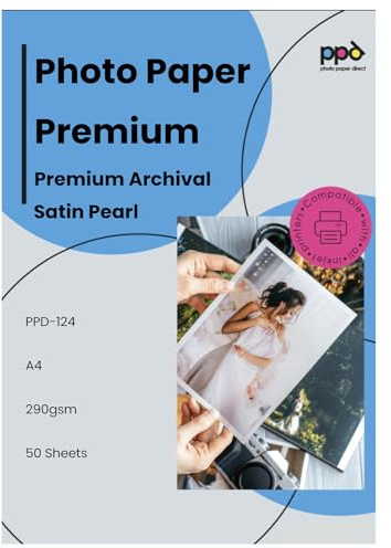 PPD 50xA4 Inkjet Fine Art Fotopapier Satin 290g Archivierbar, Mikroporös Profi-Qualität PPD-124-50