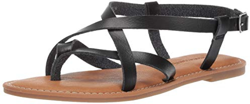 Amazon Essentials Women's Casual Strappy Sandal, Black, 11
