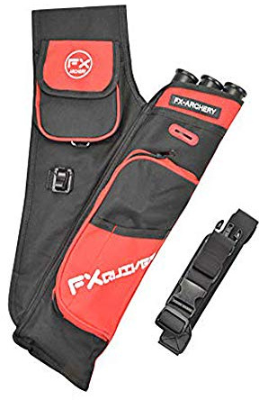 ZSHJGJR 3 Tube Hip Arrow Quiver Archery Arrow Holder Pouch Arrow Quiver Holder Back Waist Bag Canvas Quiver with Adjustable Belt for Hunting Shooting Carry (Red)