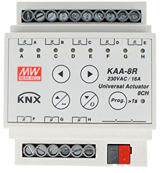 MEAN WELL KAA-8R - Universal-Aktor - KNX 8 channel actuator, 16A per channel