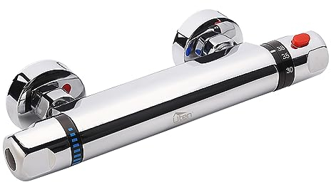 Chrome Thermostatic Shower Mixer, Uten Wall Mounted Shower Mixer Valve Anti Scald Tap, Hot & Cold Water Mixer Intelligent Constant Temperature