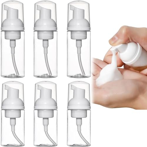 Dispenser di Sapone in Schiuma, Ricaricabile Bottiglia di Schiuma, Transparent Schiuma 3 PC 30ml+3 PC50ml Foam Bottle Mini Dispenser Sapone Schiuma Dispenser Riutilizzabili per Cosmetici