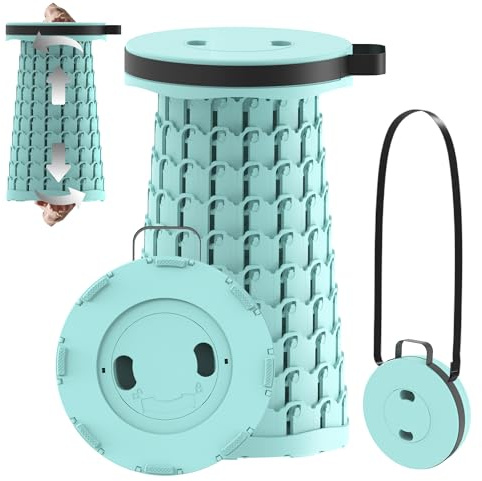 PLOGGING 2026 Upgraded 18.1 Portable Folding Stool, Collapsible Stools, 600lbs Max Weight, Lightweight But Sturdy, Telescoping Foldable Camping Stool for Outdoor Fishing Hiking Travel BBQ
