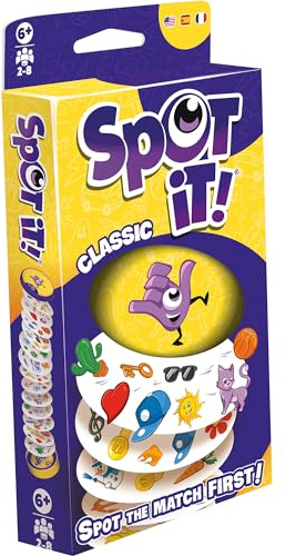 Asmodee Spot It! Classic Card Game (2024 Refresh) - Eco-Blister Edition, 5-in-1 Visual Perception Game for Quick Reflexes and Family Fun, Ages 6+, 2-8 Players, 10 Minute Playtime