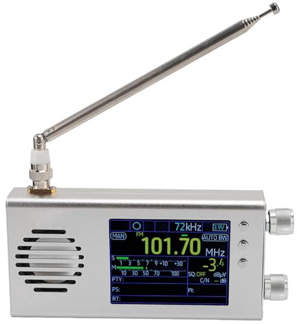 Portable Shortwave Radio, AM/FM/SW/CB/VHF/UHF/WX/AIR/LW/MW Full Band Radio and SSB Receiver, 5000mAh Battery Operated Worldband Radio with Stereo Speaker, Antenna, Tuner (Silver)