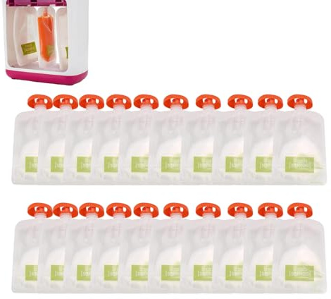Lot de 10 sachets à presser à remplir soi-même - Réutilisables - Pour purée de fruits - Pour smoothies - Pour aliments pour bébé